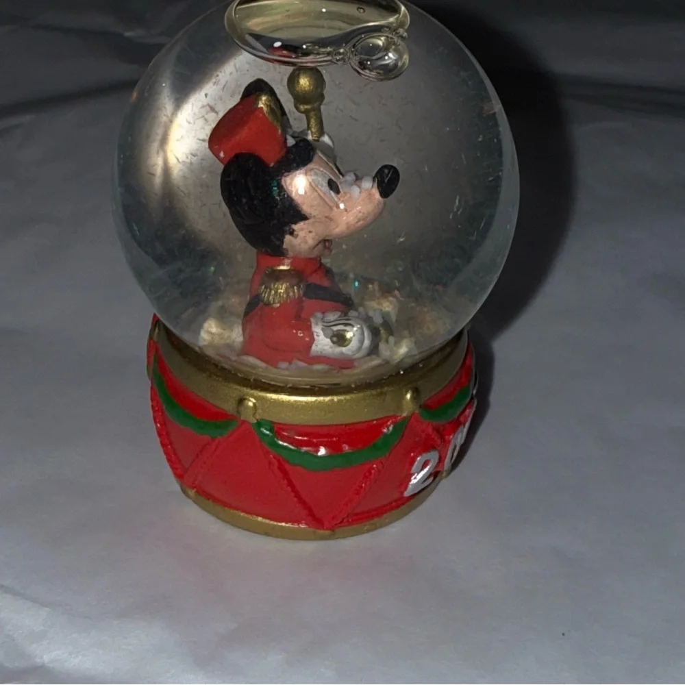 Disney Red and Gold Mickey Mouse Snow‎ Globe 2008
